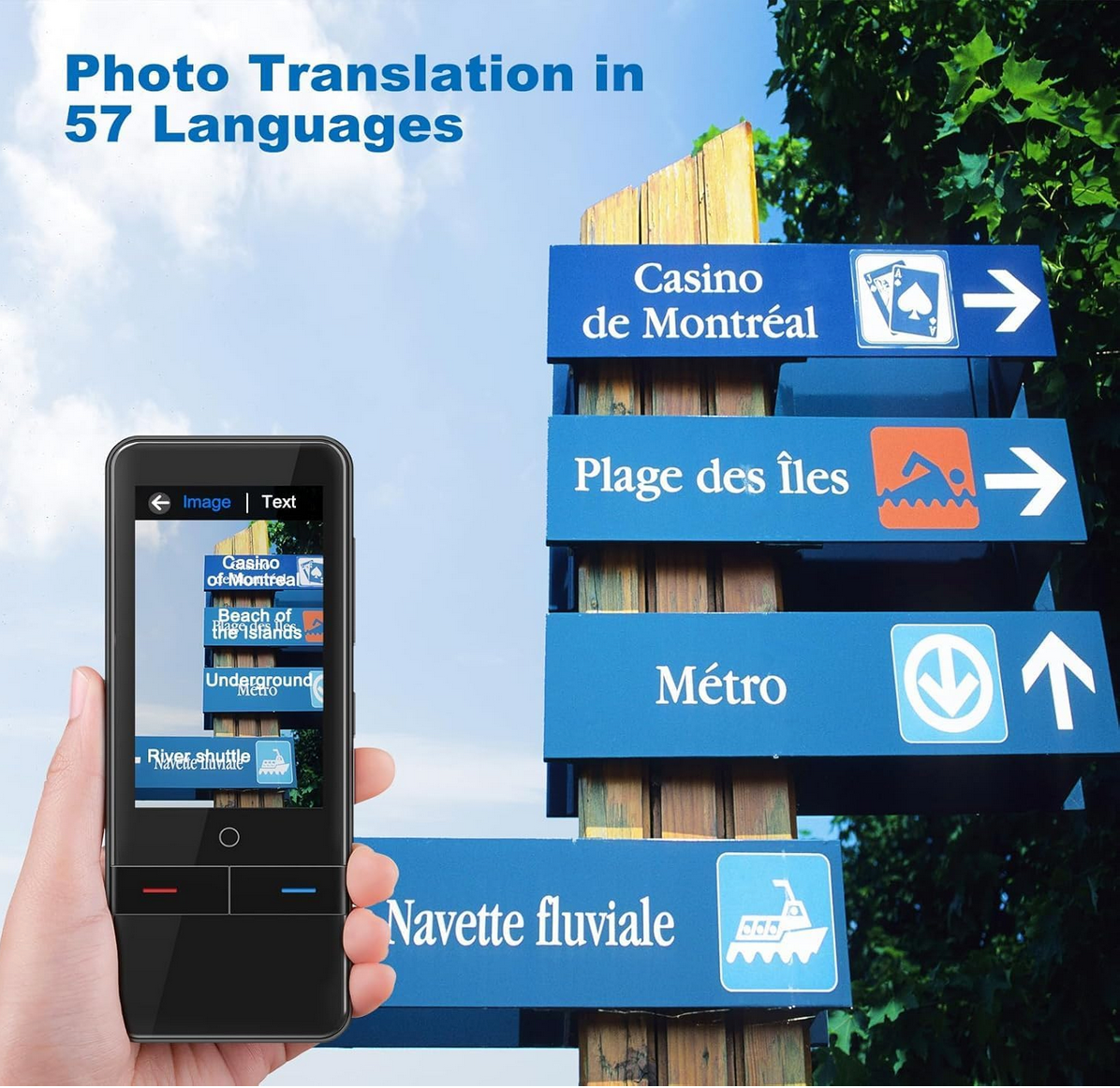 Slim Language Translator Device – No WiFi Needed, 139 Languages, Offline & Online Voice/Photo, 2-Way Instant Translation for Travel, Business