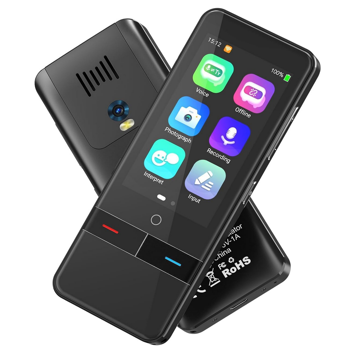 Slim Language Translator Device – No WiFi Needed, 139 Languages, Offline & Online Voice/Photo, 2-Way Instant Translation for Travel, Business